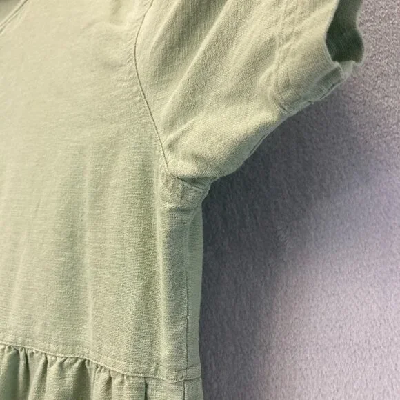Vintage Erika Button Up Linen Blend Midi Dress Womens XL Western Green Prairie - Picture 11 of 13